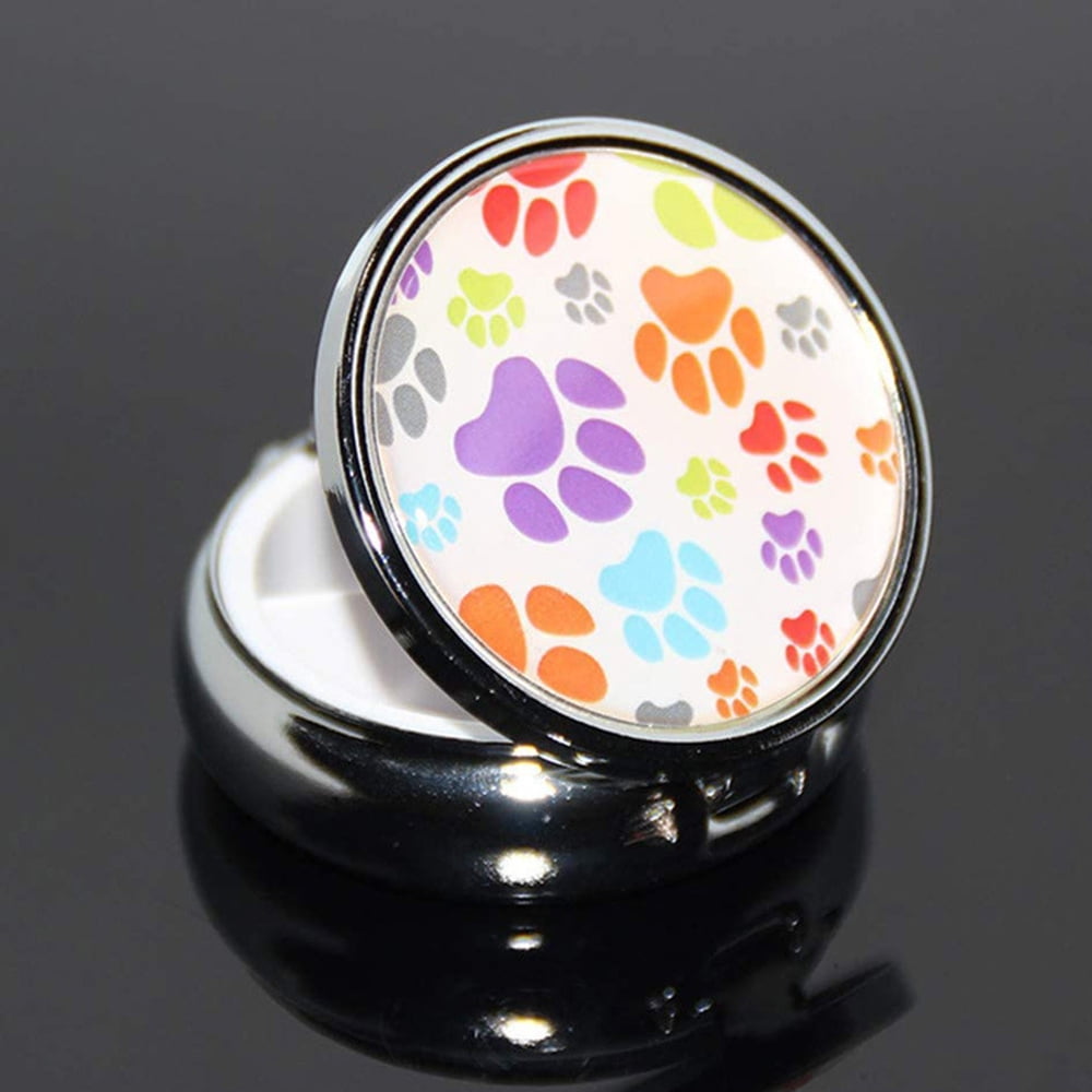 BETOOL Mini Portabler Metal Round Pill Box Storage Prescription