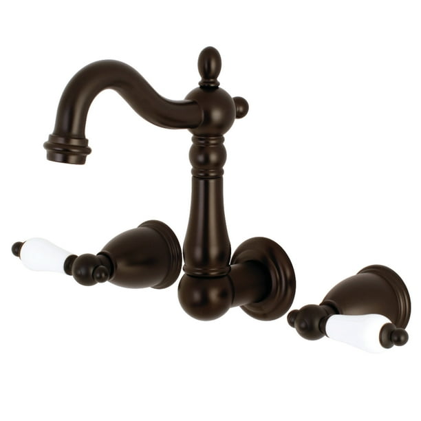 Kingston Brass KS1225PL 8Inch Center Wall Mount Bathroom Faucet, Oil