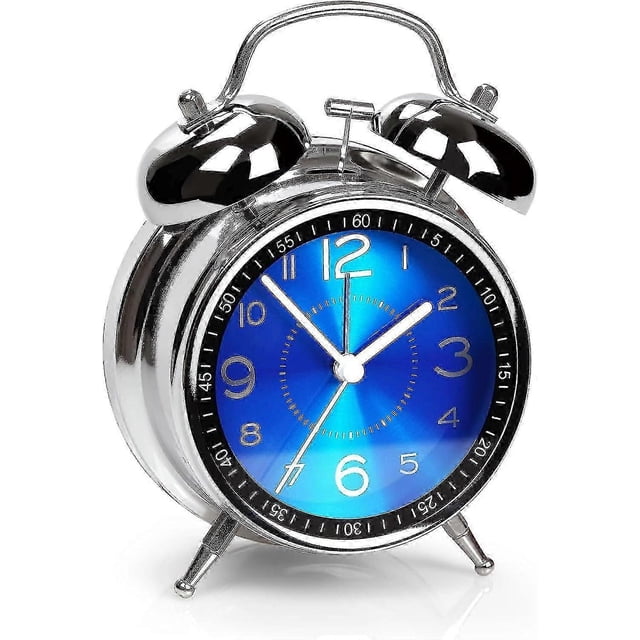 Super Loud Alarm Clock For Heavy Sleepers Adults,twin Bell Retro 4 Inch Silent Non-ticking Quartz With Backlight, Luminous Dial, Alarm Clocks For Bedr