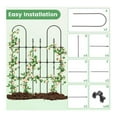 thumbnail image 3 of 58 x 73 Inch Outdoor Garden Rose Arch Trellis for Climbing Plants Black Metal, 3 of 9
