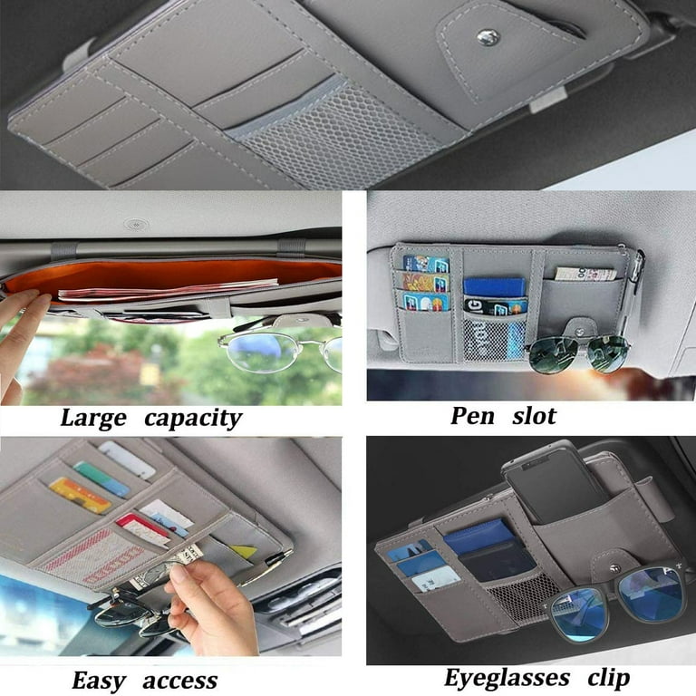 Car Sun Visor Organizer Multi-Pocket Auto Interior Accessories Pocket  Organizer Car Document Storage Pouch Pen Holder - AliExpress