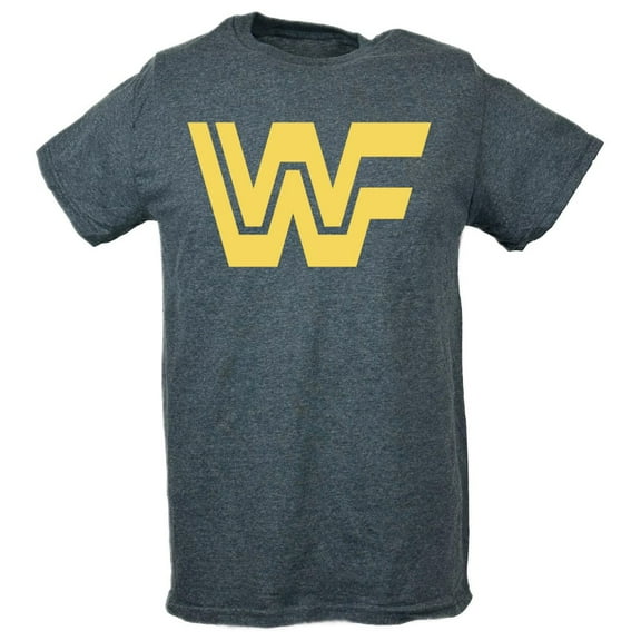 WWF Old School Yellow Logo Mens Gray T-shirt 5XL