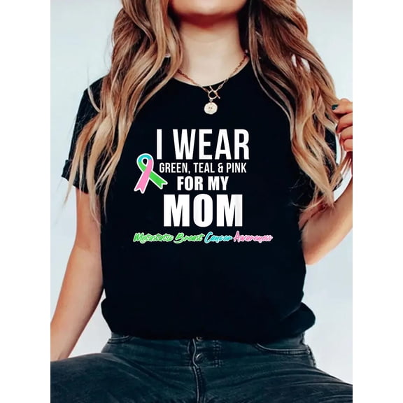 Metastatic Breast Cancer Shirt for Mom Cancer Awareness T-Shirt Graphic Tee summer Tops For Women Round Neck Fashion Cotton shirts