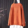 thumbnail image 6 of Gytharion Women's Oversized Sweaters Solid Color Crew Neck Long Sleeve Pullover Tops with Ribbed Hem and Button Cuffs Casual Knitwear Tops, 6 of 6
