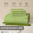 thumbnail image 6 of Sacred Thread Rayon Derived from Bamboo Sheets Queen Size, 18'' Deep Pocket Cooling Sheets for Hot Sleepers, 6 PC Cooling Sheets (Queen Size) (Lime), 6 of 9