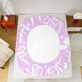 thumbnail image 5 of Feelyou Stars Bowknot Teens Twin Sheet Sets, Purple Cartoon Bow-tie Bedding, 3-Piece, 5 of 7