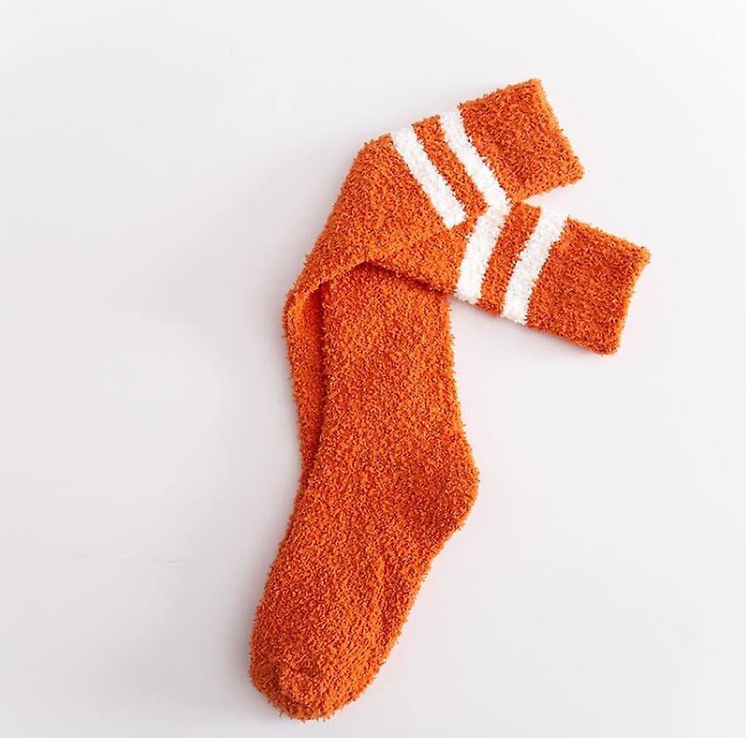 Chaussettes Hautes En Polaire Corail Pour Femmes, Chaussettes