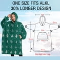 thumbnail image 4 of Oversized Wearable Blanket Hoodie,Green Christmas Tree and Snow Pattern Sherpa Blanket Hoodie with Super Pockets,Super Warm Fuzzy Pullover for Women & Men, 4 of 6