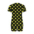 thumbnail image 4 of Summer Plus Size Two Piece Outfits for Women Fashion Polka Casual Home Two-piece V-neck Top With Pocket Shorts Set, 4 of 6