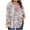 Pink-4, variant on Floral Blouses for Women Plus Size 3/4 Sleeve Tunic Top Crewneck Curved Hem Shirt Print Tops Loungewear