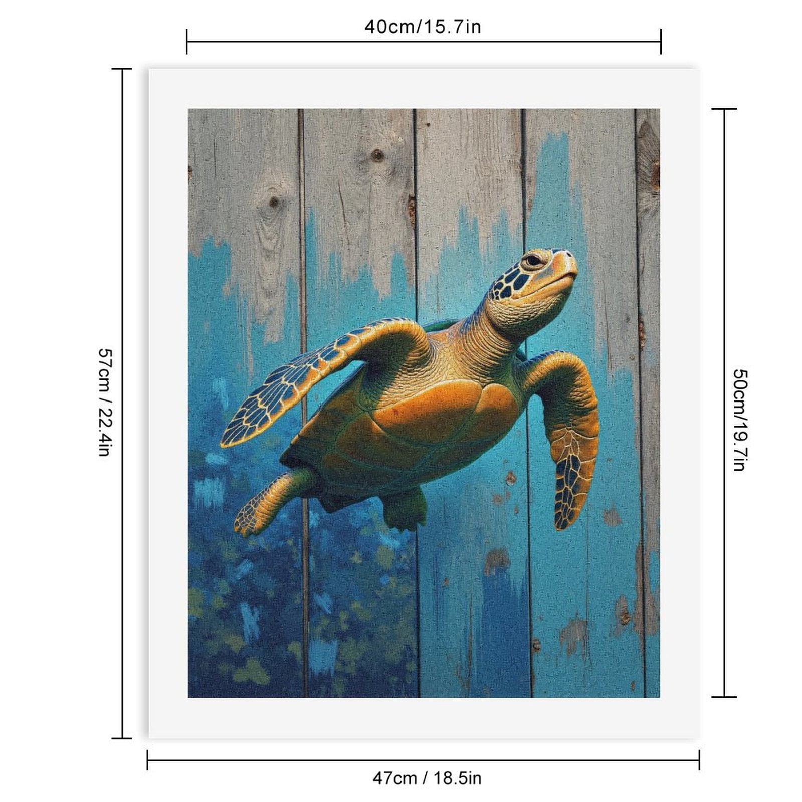 Paint By Numbers Kit for Adults Beginner - DIY Sea Turtle Painted Wood Ocean Scene Canvas Painting Kits for Adults, Frameless Paint By Number for Adults for Home Wall Decor 16x20 Inch