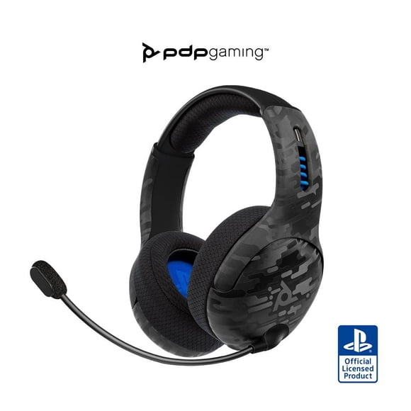 PDP Gaming LVL50 Wireless Stereo Gaming Headset: Black Camo - PlayStation 5, PlayStation 4