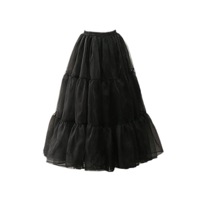 Enagua elegante para mujer, estilo medio vestido para noche, Halloween y cosplay. Negro