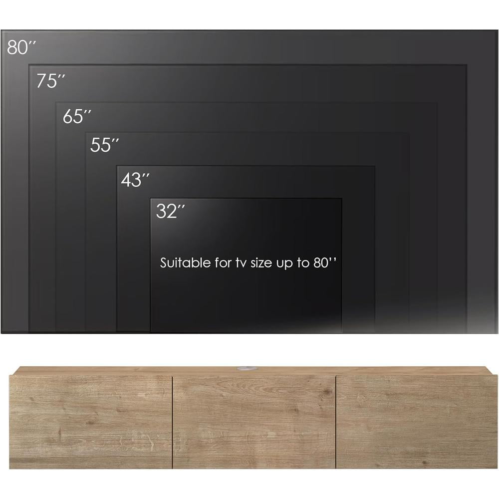 Atelier Mobili Floating TV Stand, TV Stand up to 75 inch TV