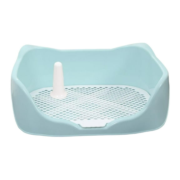 Puppy Dog Potty Tray with Removable Post Durable Measure 15.7x14x5.5inch for Blue