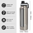 thumbnail image 3 of ONTA Insulated Vacuum Sports Water Bottle, 1L Keeps Cold 48H, Hot 24H Stainless Steel Water Bottle and Leakproof Thermos Coffee Travel Mug, 3 of 10
