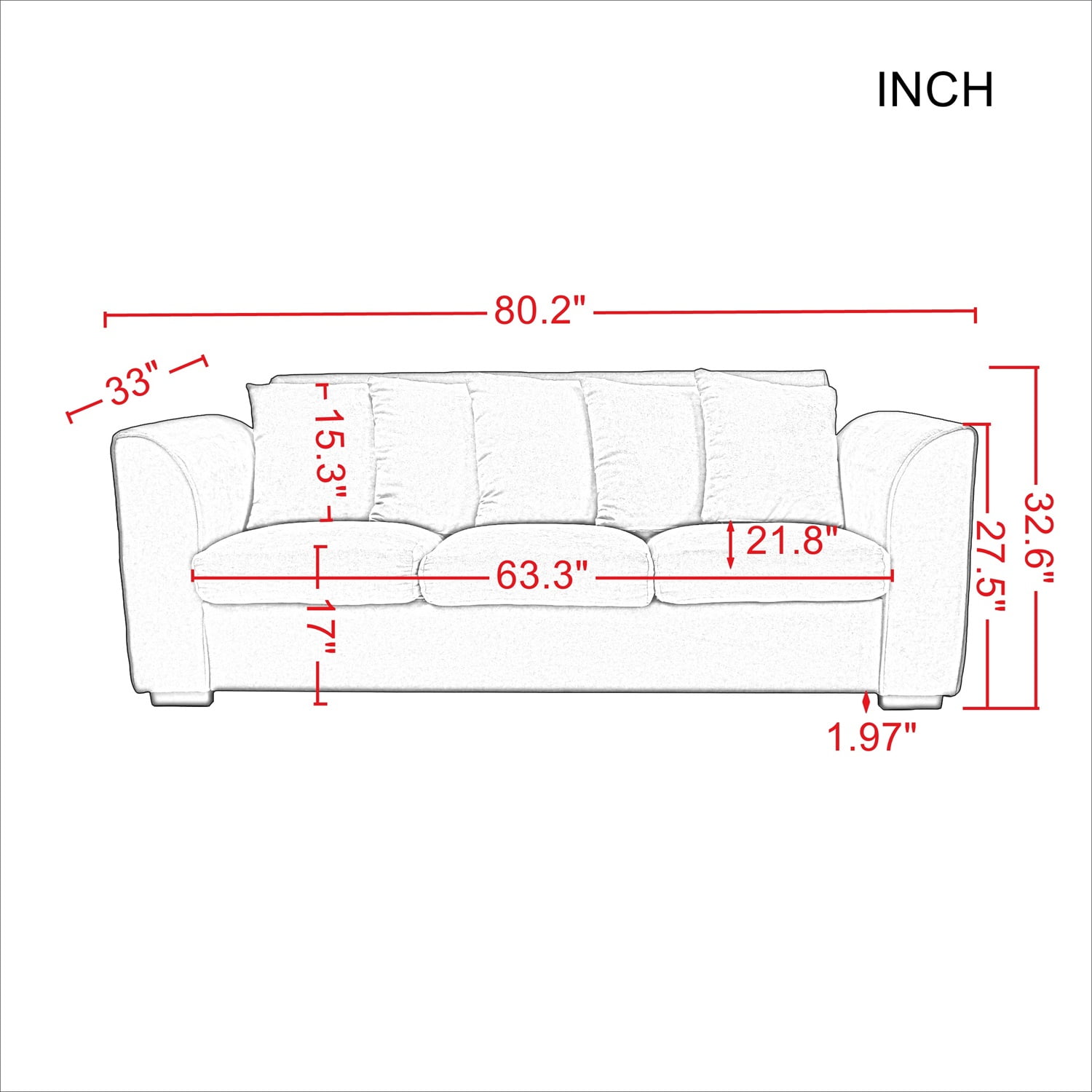 Kadyn 3-Seat Sofa Couch, Fabric Upholstered Accent Sofa for Living Room&Bedroom&Office, Modern Fabric Sofa Couch with Pillows, Light Grey Kadyn 3-Seat Sofa Couch, Fabric Upholstered Accent Sofa for Living Room&Bedroom&Office, Modern Fabric Sofa Couch with Pillows, Light Grey