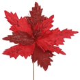 thumbnail image 1 of Vickerman QG163303 Red Poinsettia Flower, 22 & 21 in., 1 of 1
