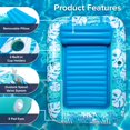 thumbnail image 4 of Tumbona inflable para broncearse para piscina, tamaño Aqua, tamaño extra grande, color verde azulado, 4 of 7