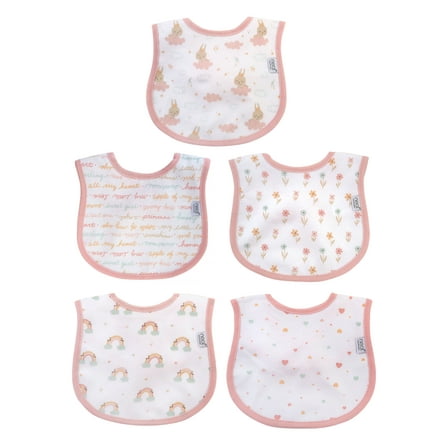 Neat Solutions 5 Pack Girl Infant Stay-Dry Bibs