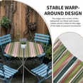 thumbnail image 5 of Colorful Striped Fitted Tablecloth with Elastic Edged, Round Table Cloth for Dining Table, Sage Green Pink White Vertical Lines Waterproof Oil Proof Table Cover for Indoor Outdoor 45"-54", 5 of 8