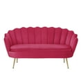 thumbnail image 2 of Nicole Miller Eian Velvet Loveseat with Gold Legs, Fuchsia, 2 of 8