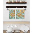 thumbnail image 3 of Turquoise Boho Floral Kitchen Dish Towels for Drying Dishes Set of 4, Vintage Abstract Art Ethnic Flowers Waffle Weave Microfiber Hand Tea Bathroom Towels Quick Dry & Absorbent Towel 15.7x23.6, 3 of 7