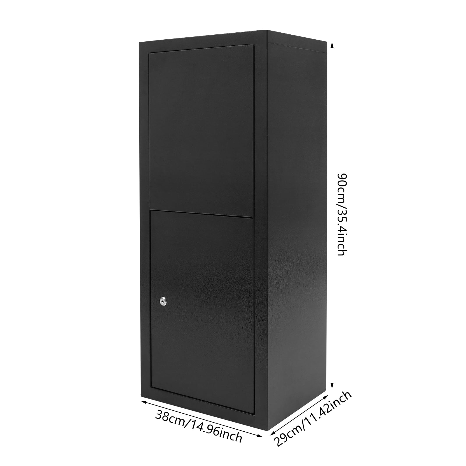 38*29*90cm Floor Standing Parcel Drop Box Key Lock & Keys Package Delivery Box for Porches Schools Offices