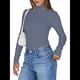 thumbnail image 3 of Camisetas de Larga para Mujer, Ropa Interior Térmica Básica de Otoño, Ropa de Invierno Azul Mar M, 3 of 10