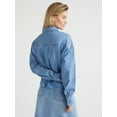 thumbnail image 3 of Scoop Women’s Denim Crop Shirt, Sizes XS-XXL, 3 of 5