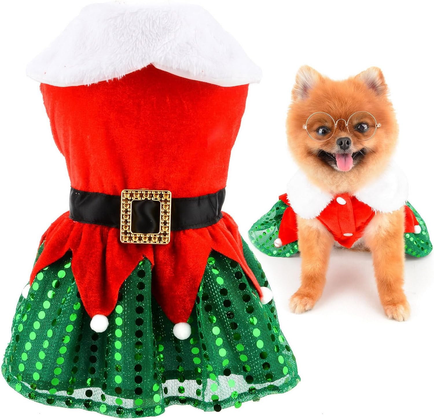 Parisian Pet Mrs. Santa Claus Dog Dress Red Velvet Christmas Costume With Faux Fur For Small To Large Dogs Dogs Christmas Dress Parisian Pet Mrs. Santa Claus Dog Dress Red Velvet Christmas Costume With Faux Fur For Small To Large Dogs Dogs Christmas Dress