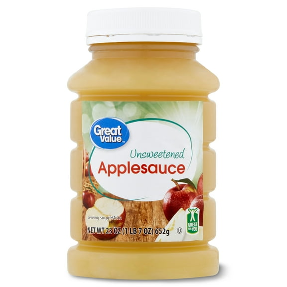 Great Value Unsweetened Applesauce, 23 oz, Jar