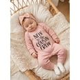 thumbnail image 3 of RUINIXCW Preemie/Newborn/Baby Girl Outfits Letter Embroidery Crew Neck Long Sleeve Romper and Bow Headband 2 Pcs Set for Fall, 3 of 9