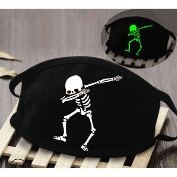 Wenchoice Glow In Dark Skeleton B Washable Cotton Mask One Size