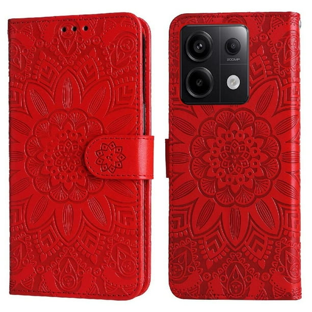 Funda tipo cartera GANGXUN para Xiaomi Redmi Note 13 Pro 5G , diseño girasol, cuero PU, soporte, cierre magnético, tarjetero