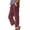 ZB-Wine-deals of the day, variant on Frostluinai Cotton Linen Pants for Women Elastic Waist Lace Straight Leg Pants Solid Casual Baggy Wide Leg Pants Beach Vacation Pants with Pockets