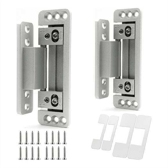 Hidden Door Hinges,2Packs Adjustable Hidden Door Hinges,110Lbs Load-Bearing,Heavy Duty Concealed Hinges for Secret Door