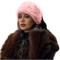 thumbnail image 2 of absanyy Faux Faux Fur Hats for Women Fashion Warm Winter Cap for Party Cold Weather Outdoor,Pink, 2 of 4
