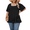 Black, variant on Bukemao Women's Square Neck Peplum Blouse - Plus Size Casual Flowing Summer Top with Short Sleeves