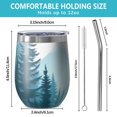 thumbnail image 5 of 12oz Stemless Wine Tumblers Forest with Mountains Vacuum Insulated Stainless Steel Travel Tumbler Cups Mug with Lid and Straw for Champaign,Cocktail,Beer with Cleaning Brush, 5 of 5