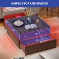 thumbnail image 6 of ModFusion Contemporary Square LED Coffee Table with 2 Drawers & Storage Shelf, Acrylic Center Table for Living Room Home Office, Brown, 6 of 9