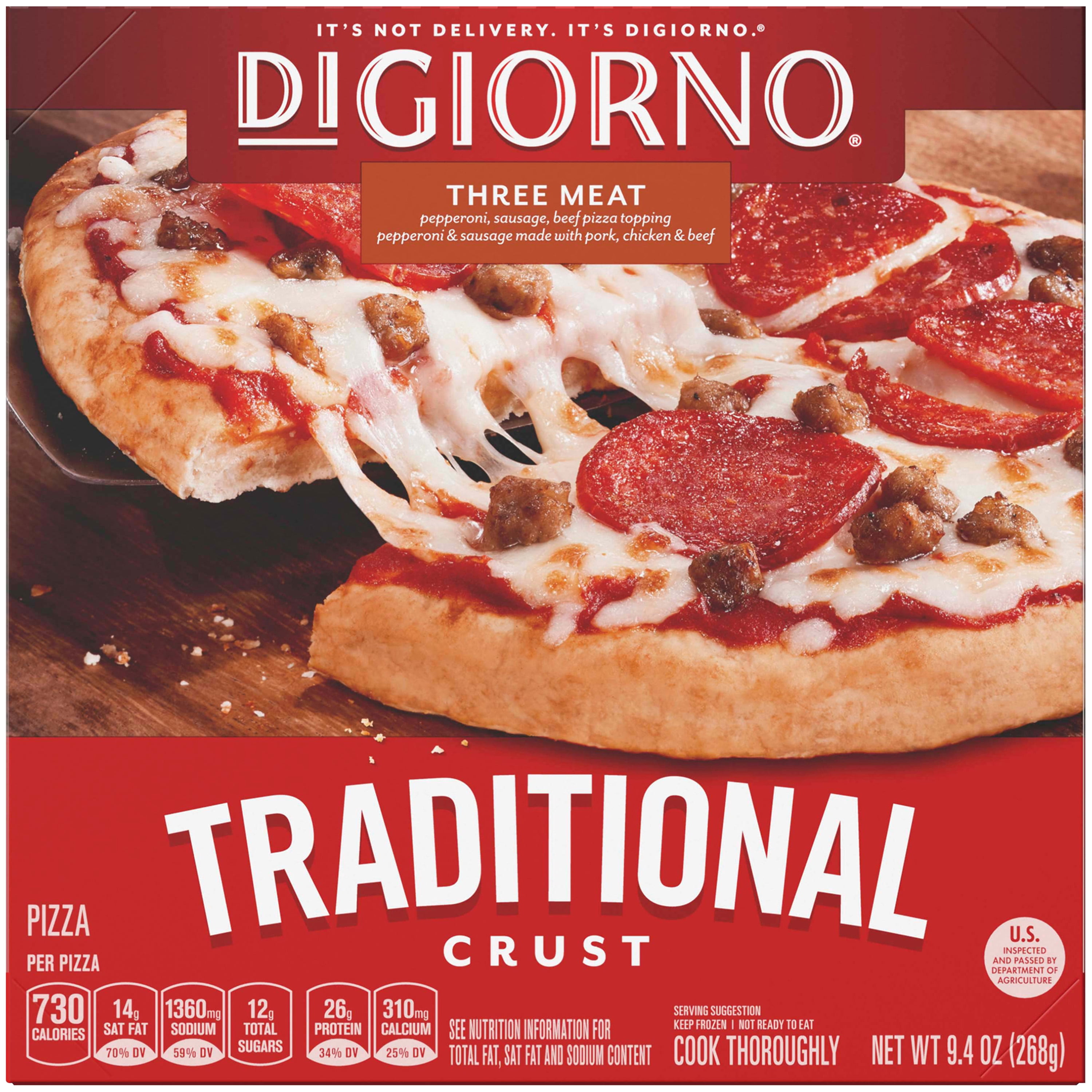 DIGIORNO Three Meat Traditional Crust Frozen Pizza