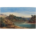 thumbnail image 2 of August Löffler 24x16 Black Ornate Framed Double Matted Museum Art Print Titled: Along the Jordan River (Recto) (1849-1850), 2 of 5