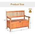 thumbnail image 3 of Spaco 33 Gallon Wooden Storage Bench with Liner for Patio Garden Porch, Travel Outdoor Storage Container Box, 3 of 9