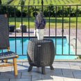 thumbnail image 2 of Grapevine Lisa Wicker Stool End Table, Black, 2 of 8