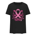 thumbnail image 4 of Breast Cancer Shirts for Women Pink Ribbon Love Heart Graphic T Shirts Breast Cancer Awareness Short Sleeve Tops, 4 of 4