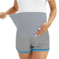 thumbnail image 5 of Xmarks Maternity Shorts for Women Over Belly Workout Yoga Active Home Wear Short Adjustable Belt Pregnancy Running Short Leggings Gray 2XL, 5 of 7