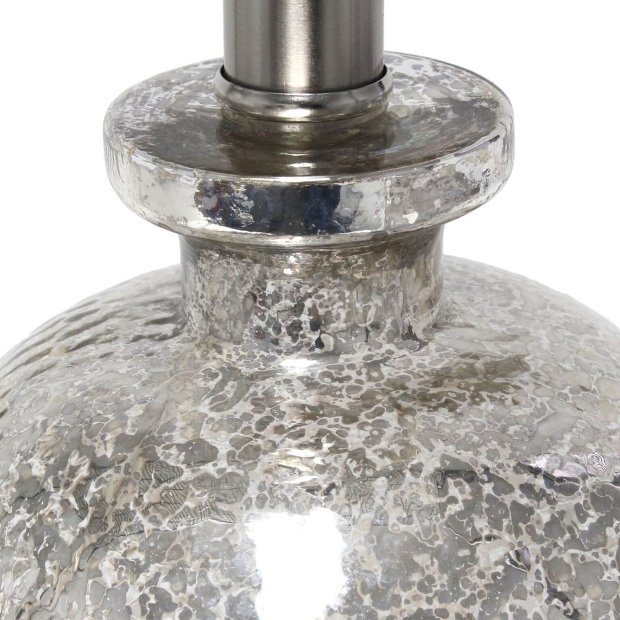 Elegant Designs Large Exposed Glass And Metal Table Lamp, White, Clear