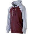thumbnail image 1 of Sudadera con capucha de algodón/forro polar de poliéster para adultos MAROON/ ATH HTHR S Holloway 229179, 1 of 1