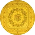thumbnail image 1 of Ahgly Company Machine Washable Indoor Round Medallion Yellow French Area Rugs, 6' Round, 1 of 4